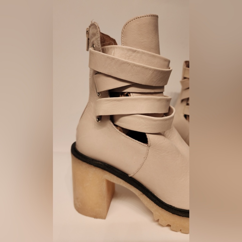 Free People Jesse Women's Cutout Boots In Ivory Size 8.5/39 - Picture 5 of 13